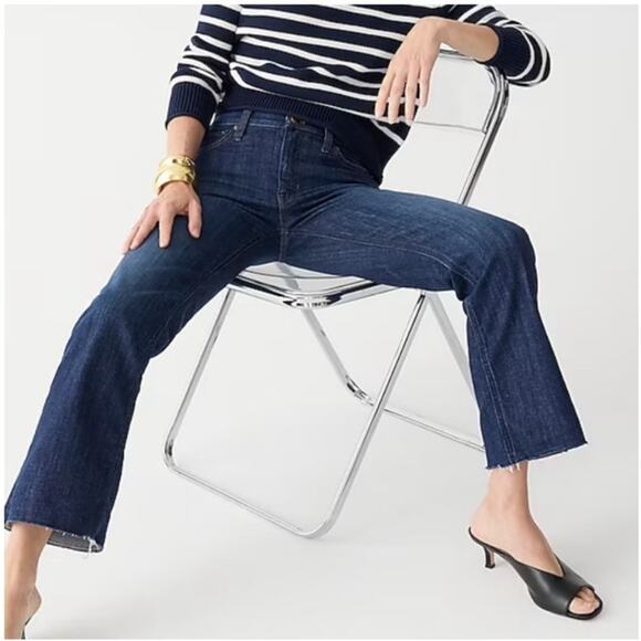 J. Crew 9" Demi Boot Crop Jean in Dark Worn Wash Size 26 - Picture 2 of 11